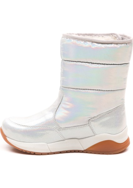 Minipicco Kız Cocuk Gümüş Deri Anatomik Destekli Çocuk Bot