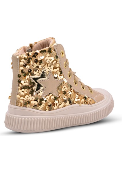 Magic Kız Çocuk Pullu ve Bağcıklı Altın Renk Sneaker fiyatları