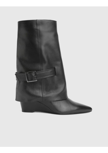 Izerba Hakiki Deri Siyah Kadın Topuklu Çizme fiyatları