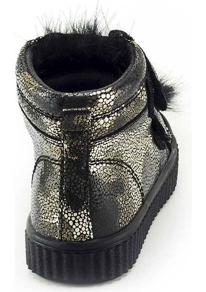 Minipicco Kız Cocuk Siyah Deri Anatomik Destekli Çocuk Bot