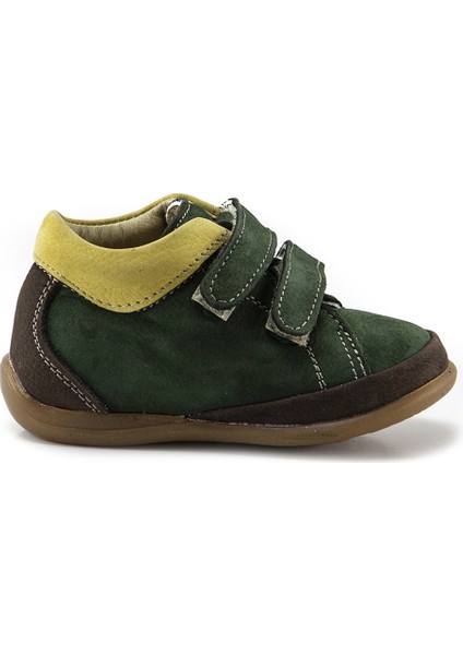 Minipicco Çocuk Haki Deri Anatomik Destekli İlk Adım Bot