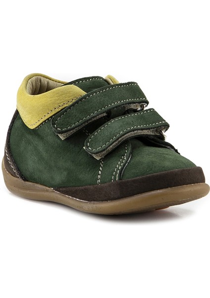 Minipicco Çocuk Haki Deri Anatomik Destekli İlk Adım Bot