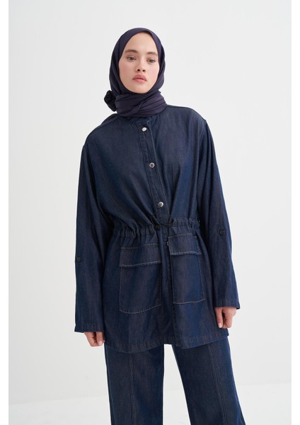 Gwen Tensel Denim Ceket Koyu Mavi modelleri