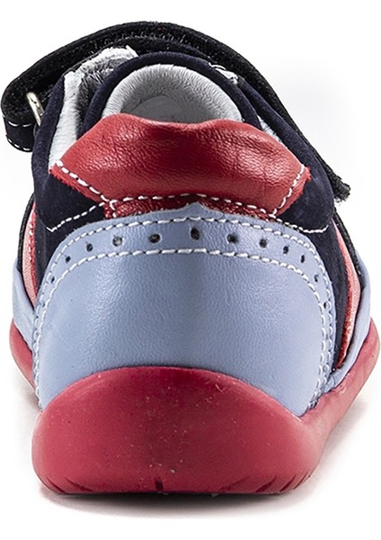 Minipicco Çocuk Laci-Kırmızı-Sax Deri Anatomik Destekli İlk Adım Ayakkabı