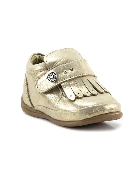 Minipicco Kız Cocuk Bej Simli Deri Anatomik Destekli İlk Adım Bot