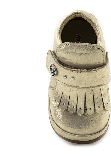 Minipicco Kız Cocuk Bej Simli Deri Anatomik Destekli İlk Adım Bot