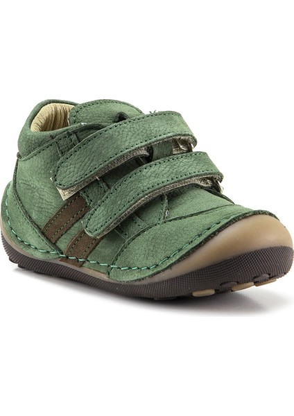 Minipicco Erkek Cocuk Yeşil Deri Anatomik Destekli İlk Adım Bot