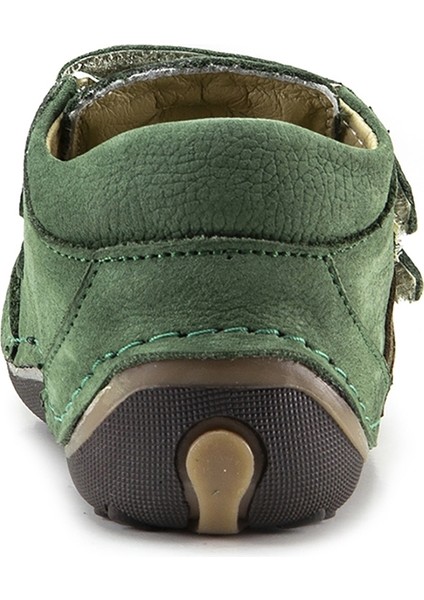 Minipicco Erkek Cocuk Yeşil Deri Anatomik Destekli İlk Adım Bot