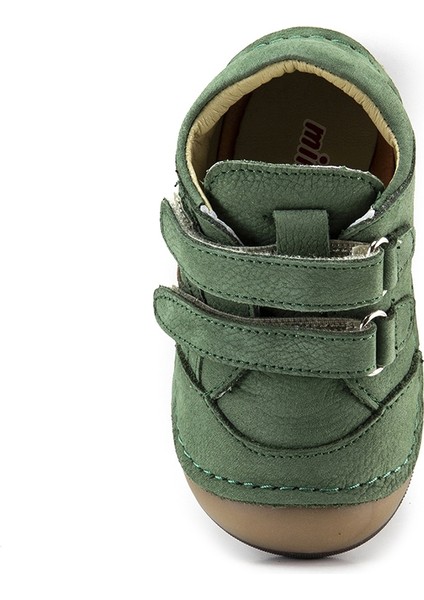 Minipicco Erkek Cocuk Yeşil Deri Anatomik Destekli İlk Adım Bot