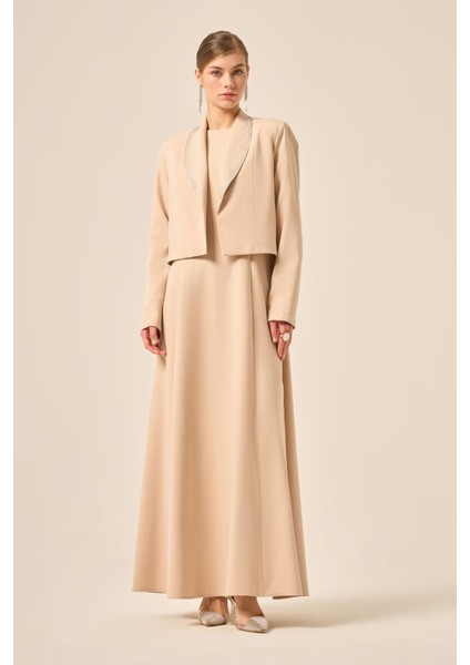 Kadın Ceket Elbise Takım Bej 31210
