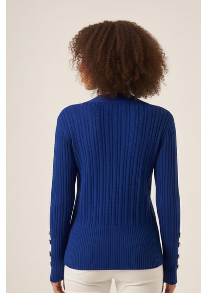 Kadın Saç Örgü Hırka Saks Mavi 25237 fiyatları