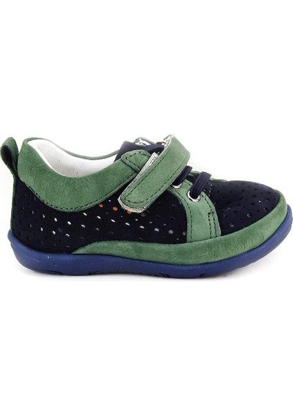 Minipicco Çocuk Laci-Yeşil Deri Anatomik Destekli İlk Adım Ayakkabı