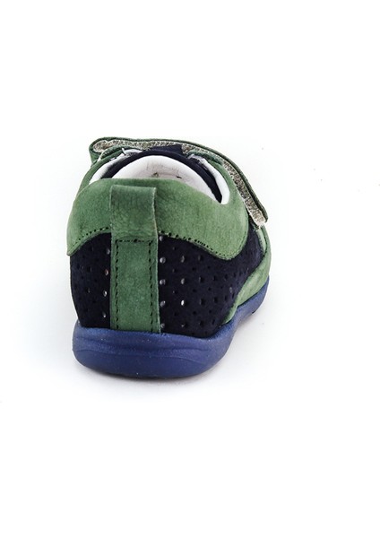 Minipicco Çocuk Laci-Yeşil Deri Anatomik Destekli İlk Adım Ayakkabı