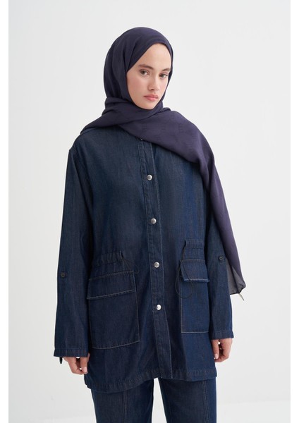 Gwen Tensel Denim Ceket Koyu Mavi fırsatları