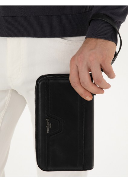 Erkek Siyah %100 Deri El Çantası 50316802-VR046