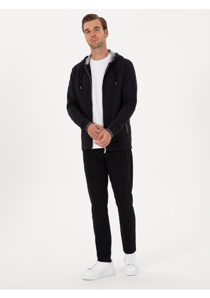 Erkek Lacivert Slim Fit Paçası Düz Eşofman Altı 50314478-VR033 modelleri