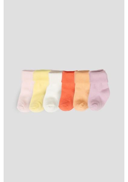 6 Çift Kutulu Kız Newborn Yeni Doğan ve Bebek Çorabı 0-6 Ay fiyatları