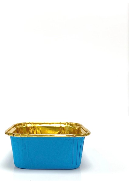 Muffin Kek Kapsülü Kare Mavi-Altın 25LI fiyatları