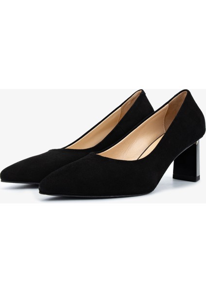 Kadın Hakiki Deri Siyah Süet Topuklu Ayakkabı 1036 8224 Bn Ayk SK25-26 Sıyah Suet fırsatları
