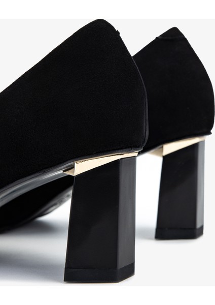 Kadın Hakiki Deri Siyah Süet Topuklu Ayakkabı 1036 8224 Bn Ayk SK25-26 Sıyah Suet indirimleri
