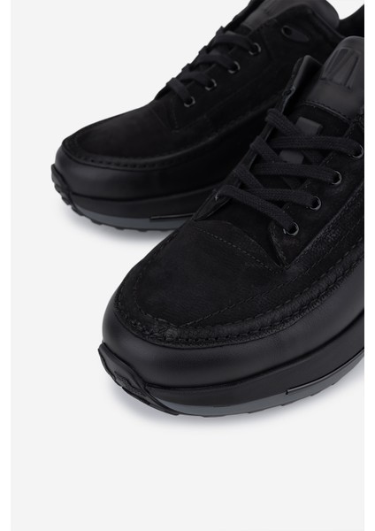 Erkek Hakiki Deri Siyah Sneakers & Spor Ayakkabı 381 22548 Erk Ayk SK25-26 Syh Nbk/syh modelleri