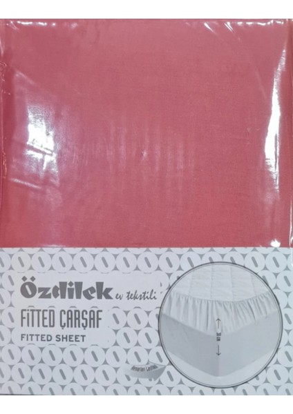 Colurist Lastikli Fitted Tek Kişilik Çarşaf Takımı 120 x 200 +30 cm ( 30 cm Yükseklik ) Koyu Mercan