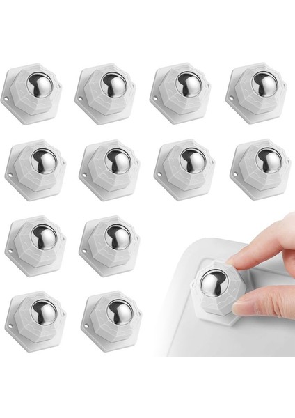 Küçük Aletler Için Mini Tekerlek Tekerlekleri, Kendi Kendine Yapışkan Tekerlekler, Paslanmaz Çelik Silindirler (12 Adet, Beyaz) (Yurt Dışından) fiyatları