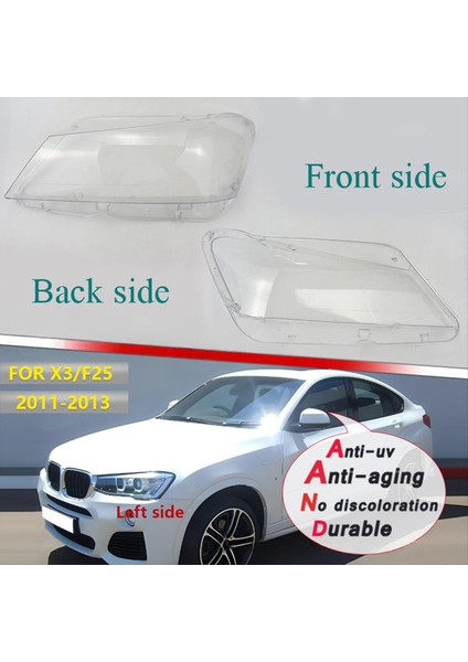 Far Kapağı Far Far Kabuk Kafa Lambası Lens Cam Bmw X3 F25 2012 2012 2012 2013 Sol (Yurt Dışından) modelleri