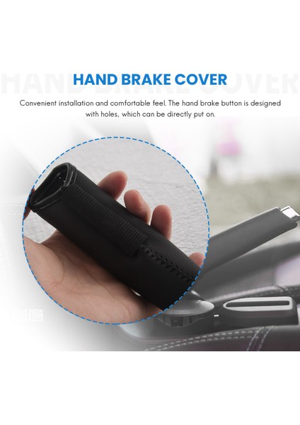 Honda / Accord / Civic 8 Için Deri El Fren Kapağı Koruyucu Manşon, Siyah + Siyah Çizgi (Yurt Dışından) indirimleri