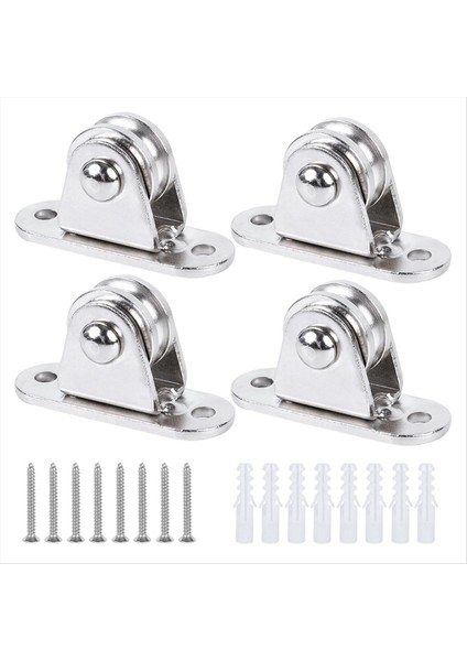 Kasnak Blok 1 Inç Paslanmaz Çelik Mini Dubleks Kasnak Makarası Sürtünmesiz Sessiz Tekerlek Ağır Hizmet Tipi Sabit Kasnak - 1 Set (Yurt Dışından)