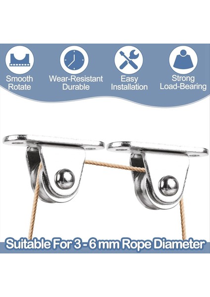 Kasnak Blok 1 Inç Paslanmaz Çelik Mini Dubleks Kasnak Makarası Sürtünmesiz Sessiz Tekerlek Ağır Hizmet Tipi Sabit Kasnak - 1 Set (Yurt Dışından) fırsatları