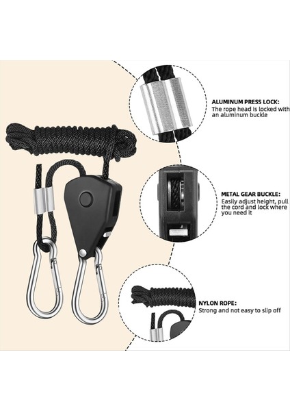 4 Cırcırlı Askı Paketi, Ayarlanabilir Halat Askı, Cırcır Halat, Çekme Çekme Kancası, Ayarlanabilir Halat Kancası, 2m, 1/8 Inç (Yurt Dışından) fırsatları