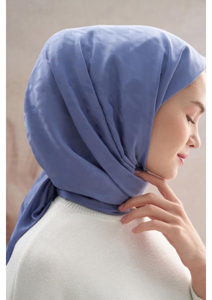 Kazayağı Desen Pamuk Ipek Şal Kot Mavi modelleri