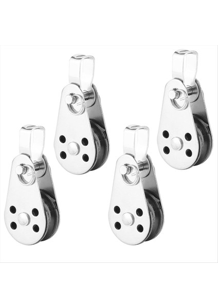 SUS316 Kaldırma Yük Kasnak Blok Tekerlekler Tek Kasnak Açık Paslanmaz Çelik Güçlü Kasnak 4 Pcs (Yurt Dışından)