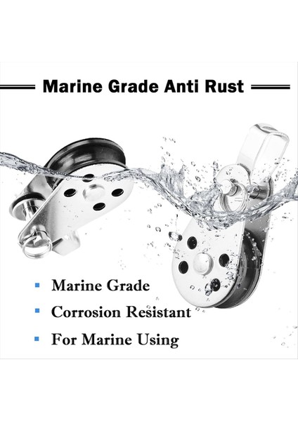 SUS316 Kaldırma Yük Kasnak Blok Tekerlekler Tek Kasnak Açık Paslanmaz Çelik Güçlü Kasnak 4 Pcs (Yurt Dışından) fırsatları