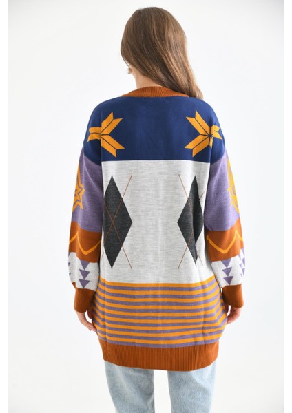 Women Ftz Women Kadın Etnik Desen Hırka Kiremit 21-6313 modelleri