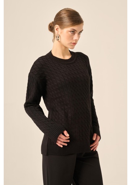 Kadın Saç Örgü Kazak Siyah 20882 fiyatları