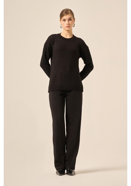 Kadın Saç Örgü Kazak Siyah 20882 indirimleri