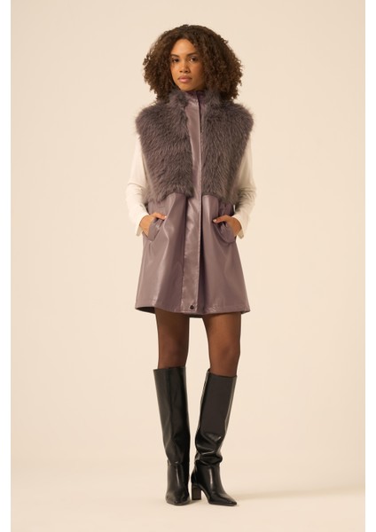 Bayan Pelüs Detay Deri Yelek Füme 31243 fırsatları