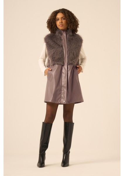 Bayan Pelüs Detay Deri Yelek Füme 31243 indirimleri