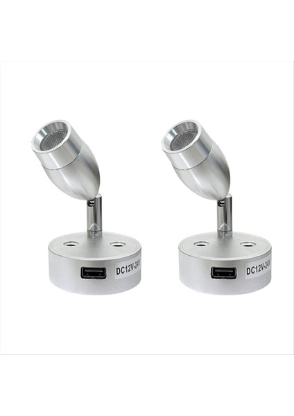 USB Rv Işıklar Iç Okuma Lambası LED Başucu Lambası 3W Rv Duvar Sconce Işık Armatürleri Döner Nokta Işıkları (Yurt Dışından)