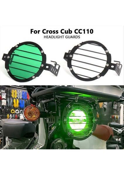 Motosiklet Far Koruma Koruyucu Grille Ön Lamba Kafa Honda Cross Cub CC110 2023 2024 (Yeşil) (Yurt Dışından) fırsatları