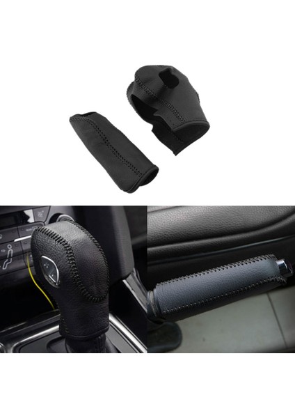 2pcs Dişli Kafa Vardiyası Knob Kılıfı Ford Fiesta Mk7 2009 - 2015 Ecosport 2012 - 2017, Pu Deri (Yurt Dışından) modelleri