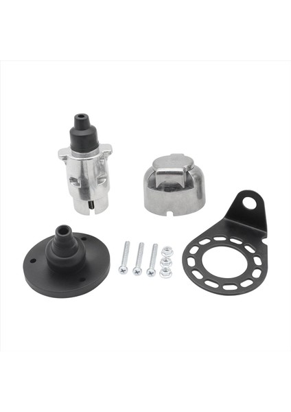 7 Pin Römork Fişi 12V Rv Soketleri Römork Sinyal Lambası Konektörleri Için Braket ile Tren Römork Aksesuarları (Yurt Dışından)