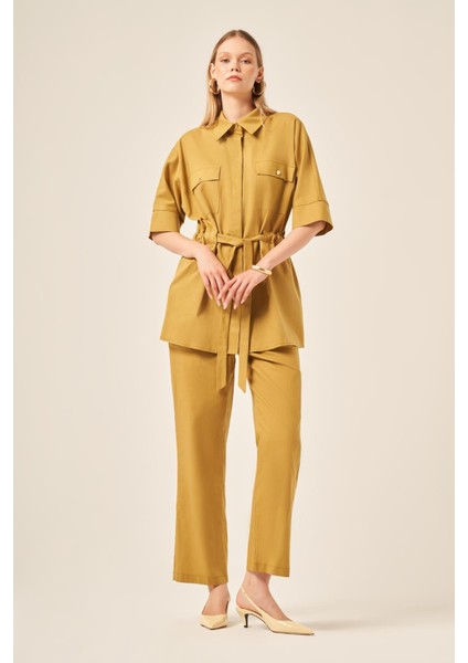 Ftz Kadın Keten Takım Hardal 31196 fiyatları