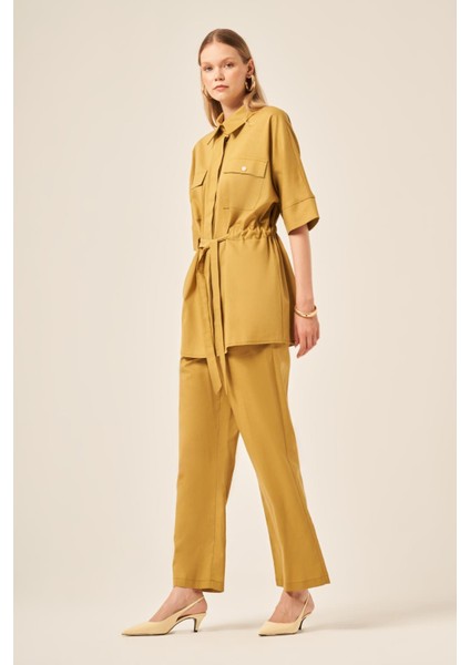 Ftz Kadın Keten Takım Hardal 31196 fırsatları