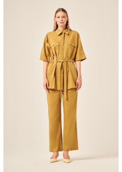 Ftz Kadın Keten Takım Hardal 31196 indirimleri