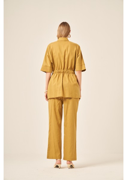 Ftz Kadın Keten Takım Hardal 31196