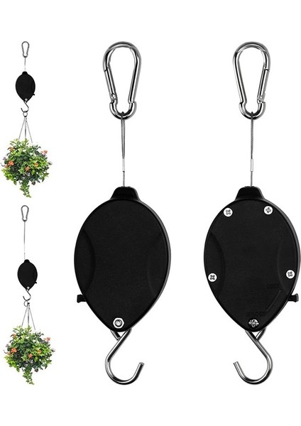 Geri Çekilebilir Bitki Askısı, Asma Bitkiler Için Bitki Kasnakları, Yükseltilmesi Kolay ve Alçaltılmış, Ağır Hizmet Tipi, Ayarlanabilir Kanca, 3 Paket (Yurt Dışından) fiyatları