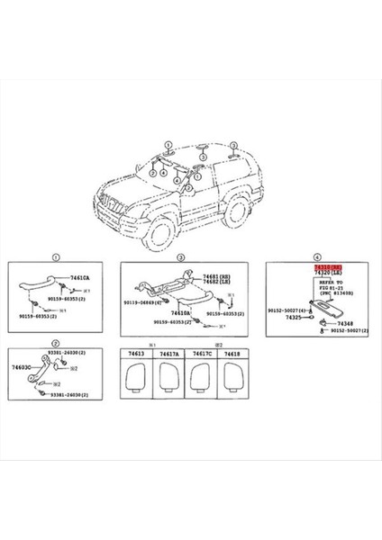 Toyota Prado 120 Serisi 02-09 74310-6A020-B1 743106A020B1 R Için Mavsiye Mırror Mısror LED Lamba ile Gri Güneş Vizörleri (Yurt Dışından) modelleri
